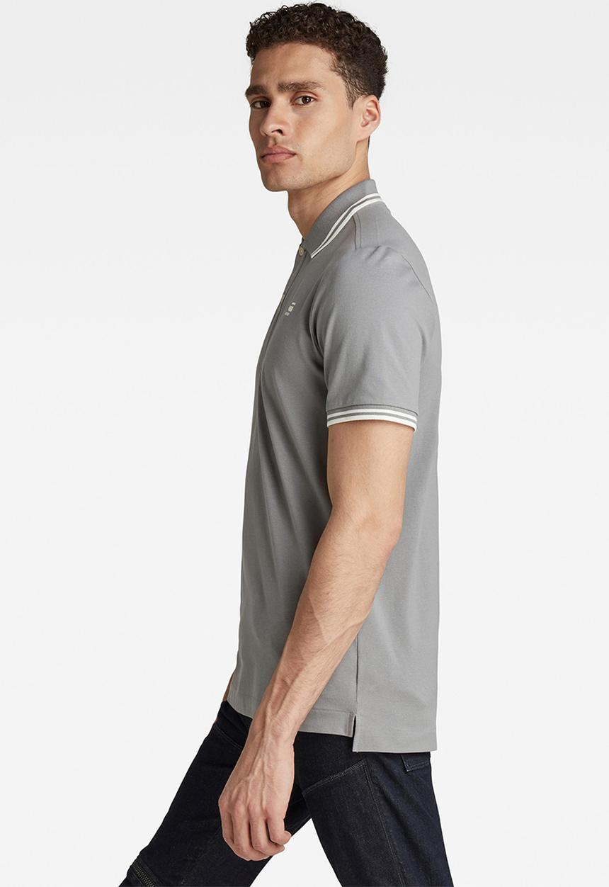 G-STAR - Dunda short sleeve slim stripe polo  - grey