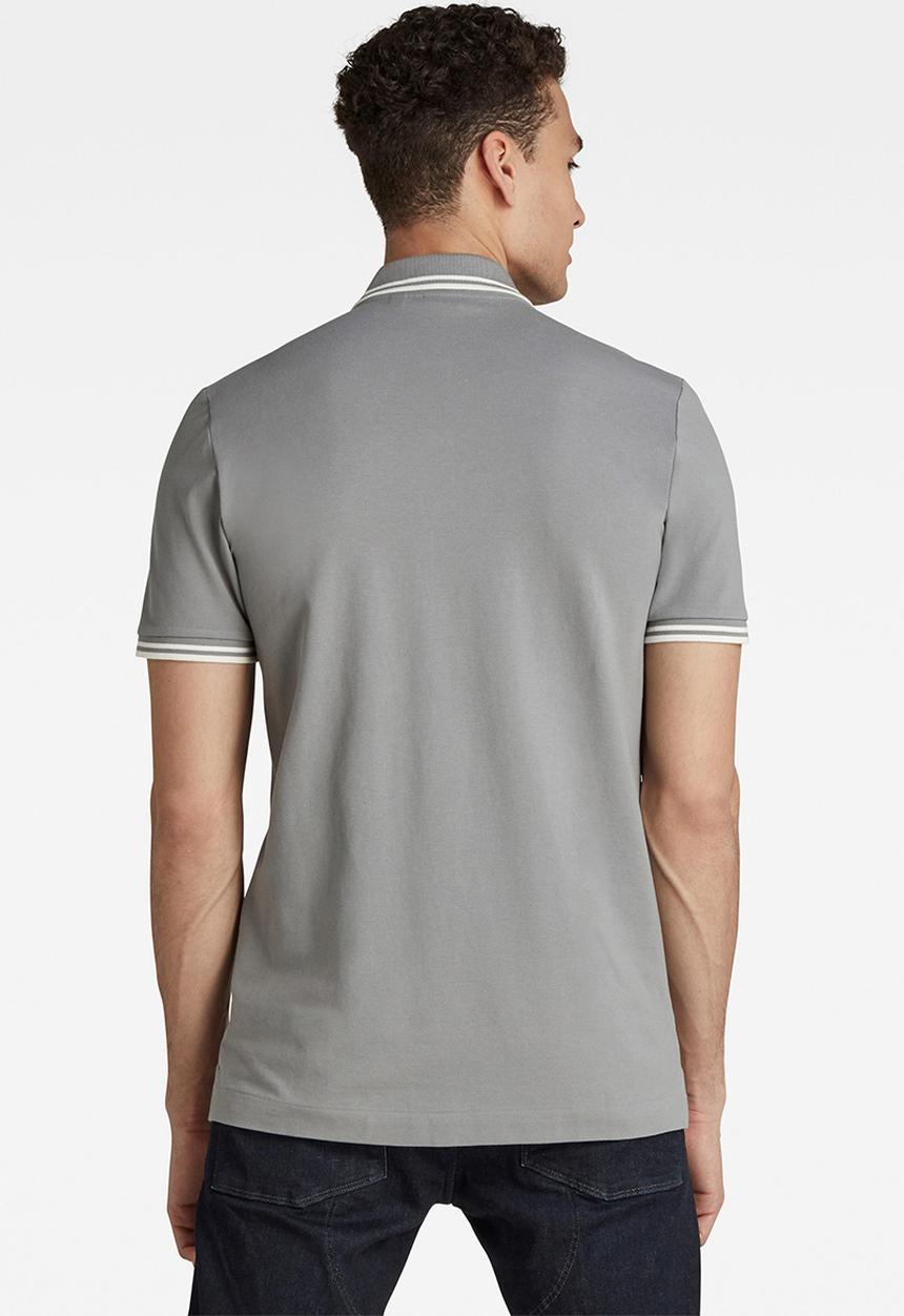G-STAR - Dunda short sleeve slim stripe polo  - grey