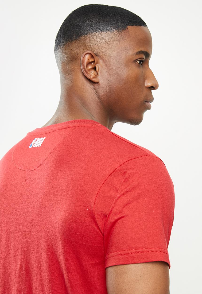 NBA - Heat icon logo straight hem printed T-shirt - red