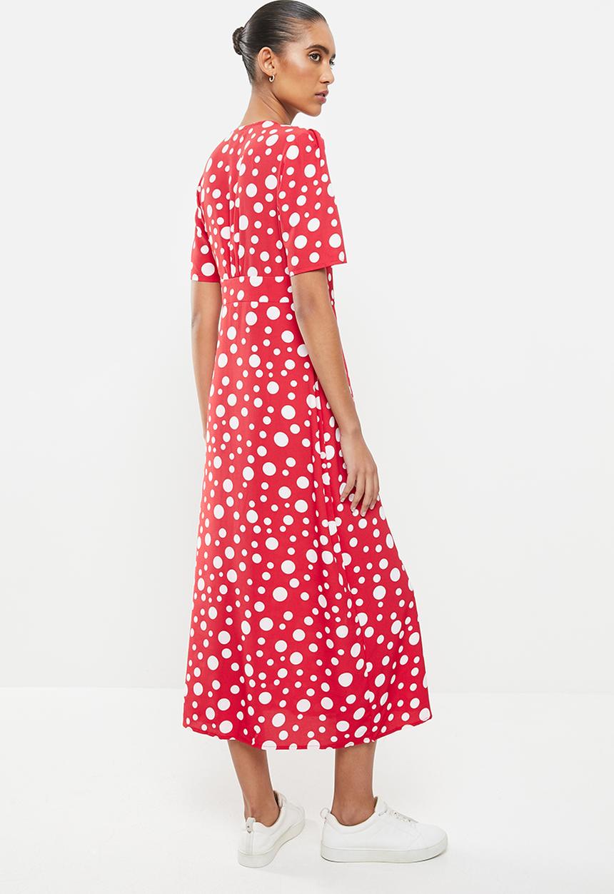 Revenge - Polka dot midi dress - red & white