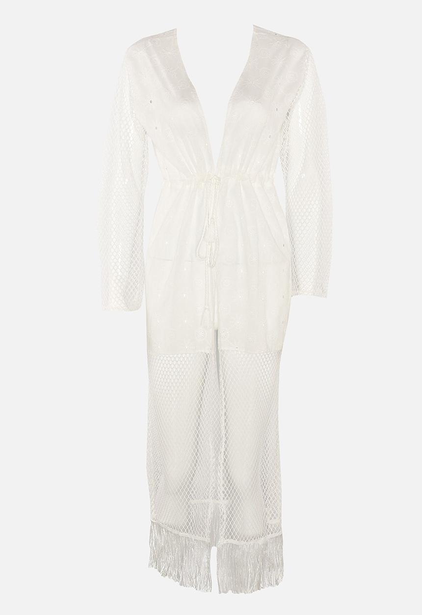 Trendyol - Beyaz kimono kaftan - white