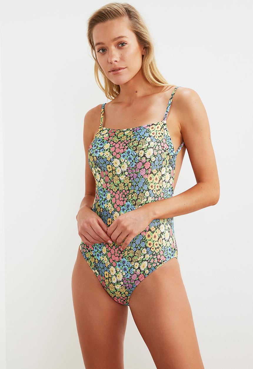 Trendyol - Crispy flower patterned swimsuit - multi