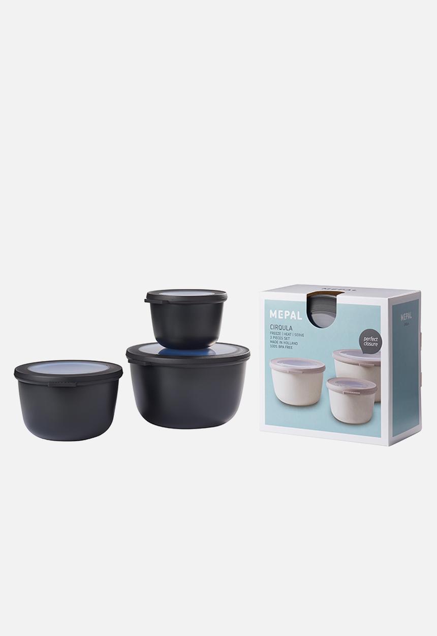 Mepal - Cirqula 3 piece set (500ml+1l+2l) - Nordic black