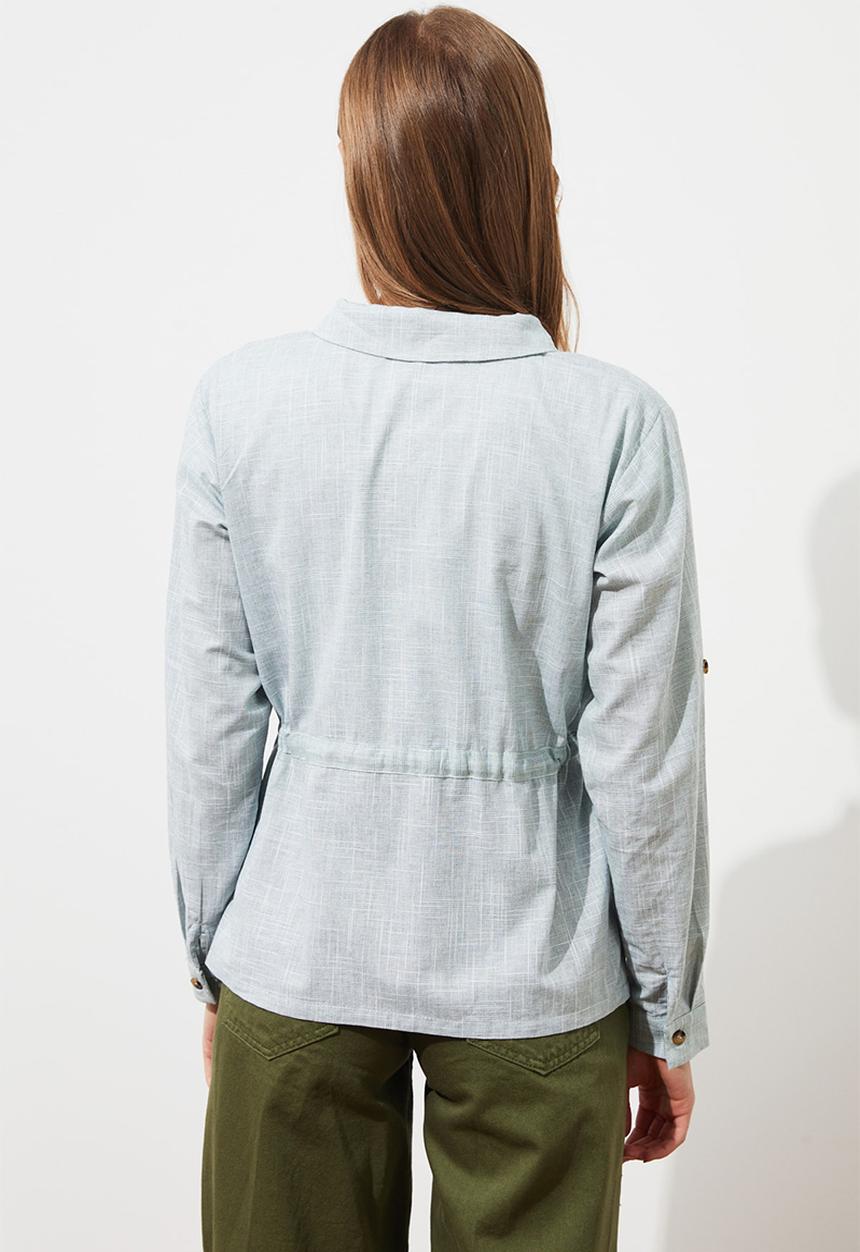 Trendyol - Belted shirt - blue