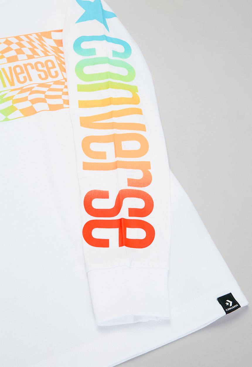 Converse - Cnvb warped checker logo tee - white