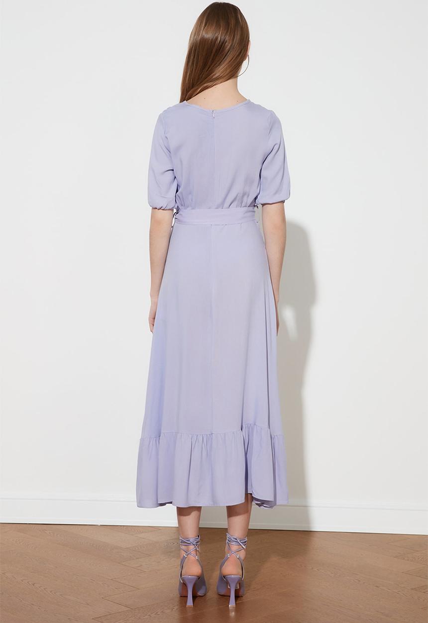Trendyol - Lila belted dress - purple
