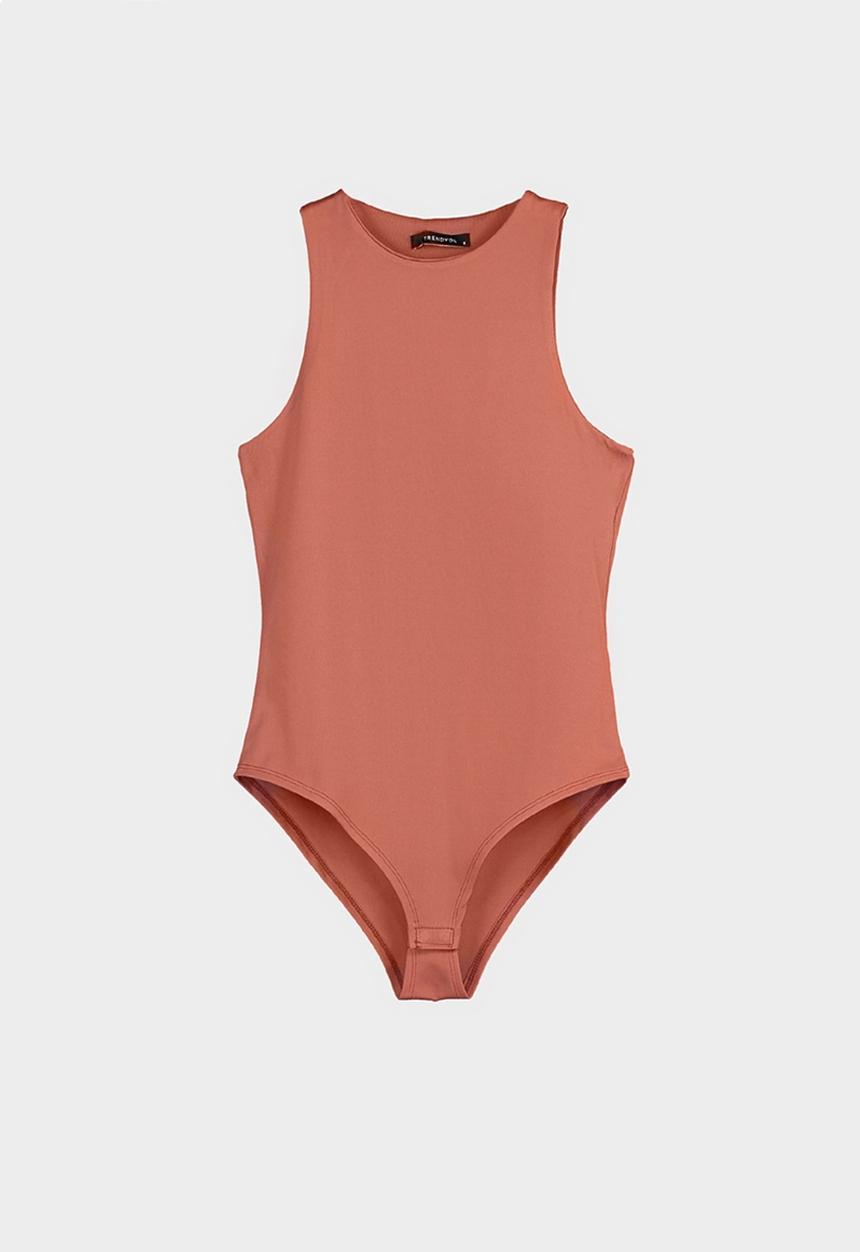 Trendyol - Snap fastener knitted body - burnt orange