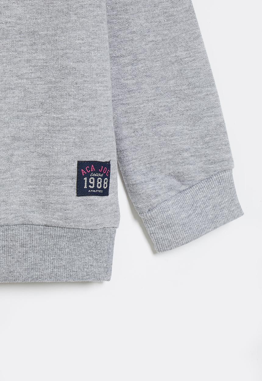 Aca Joe - Pre-girls brushed fleece sweater - grey