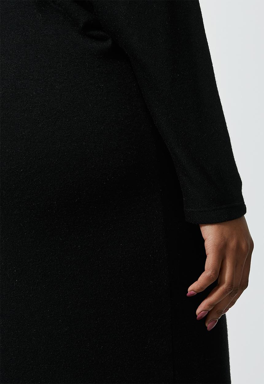 VELVET - Off the shoulder drapped dress - black 