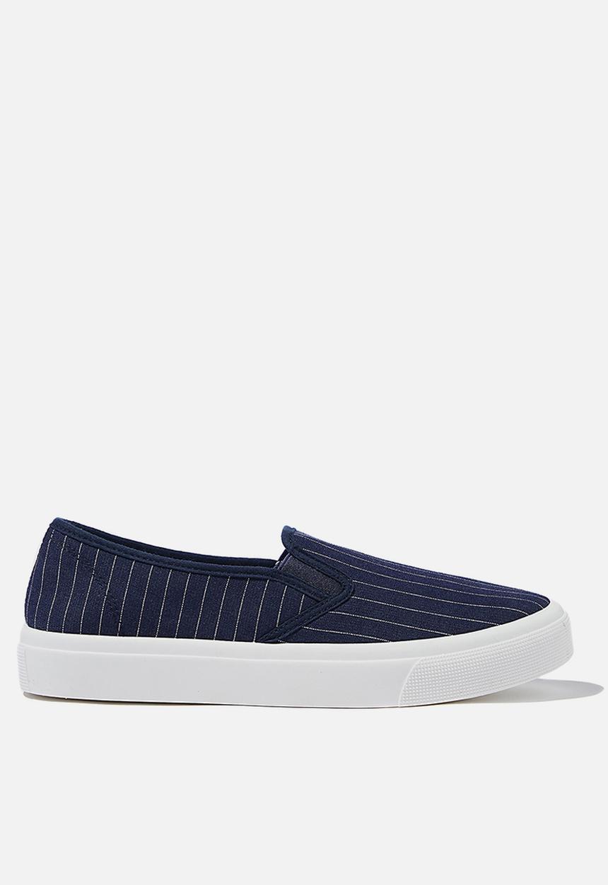 Cotton On - Harper slip on - navy shirting stripe