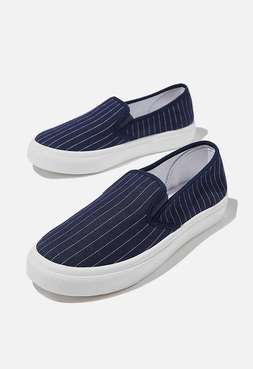 Cotton On - Harper slip on - navy shirting stripe