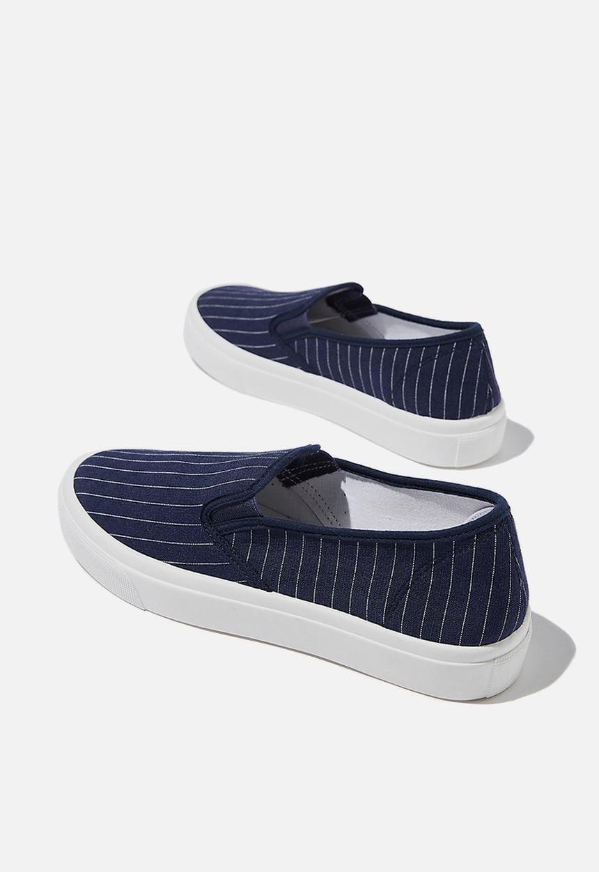 Cotton On - Harper slip on - navy shirting stripe