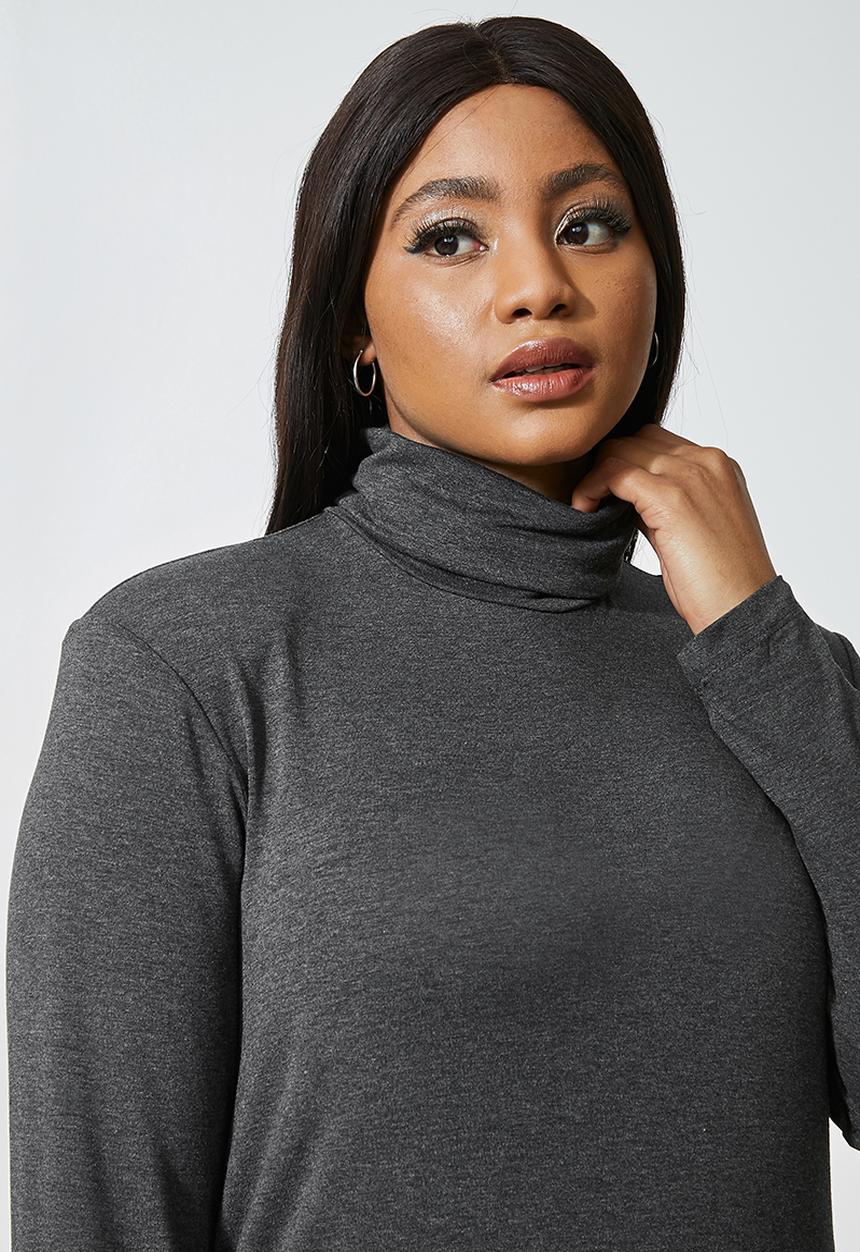 Superbalist - Cut & sew shoulder pad column dress - grey