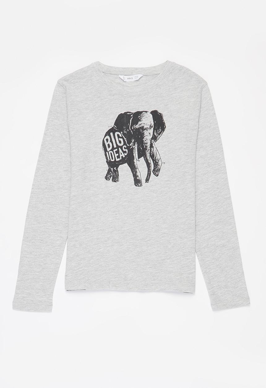MANGO - T-shirt spencer - grey