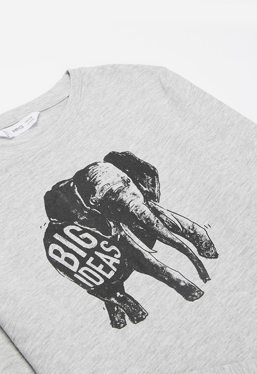 MANGO - T-shirt spencer - grey