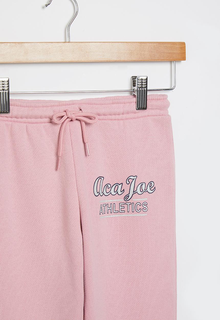 Aca Joe - Pre-girls brushed fleece jogger - blush pink