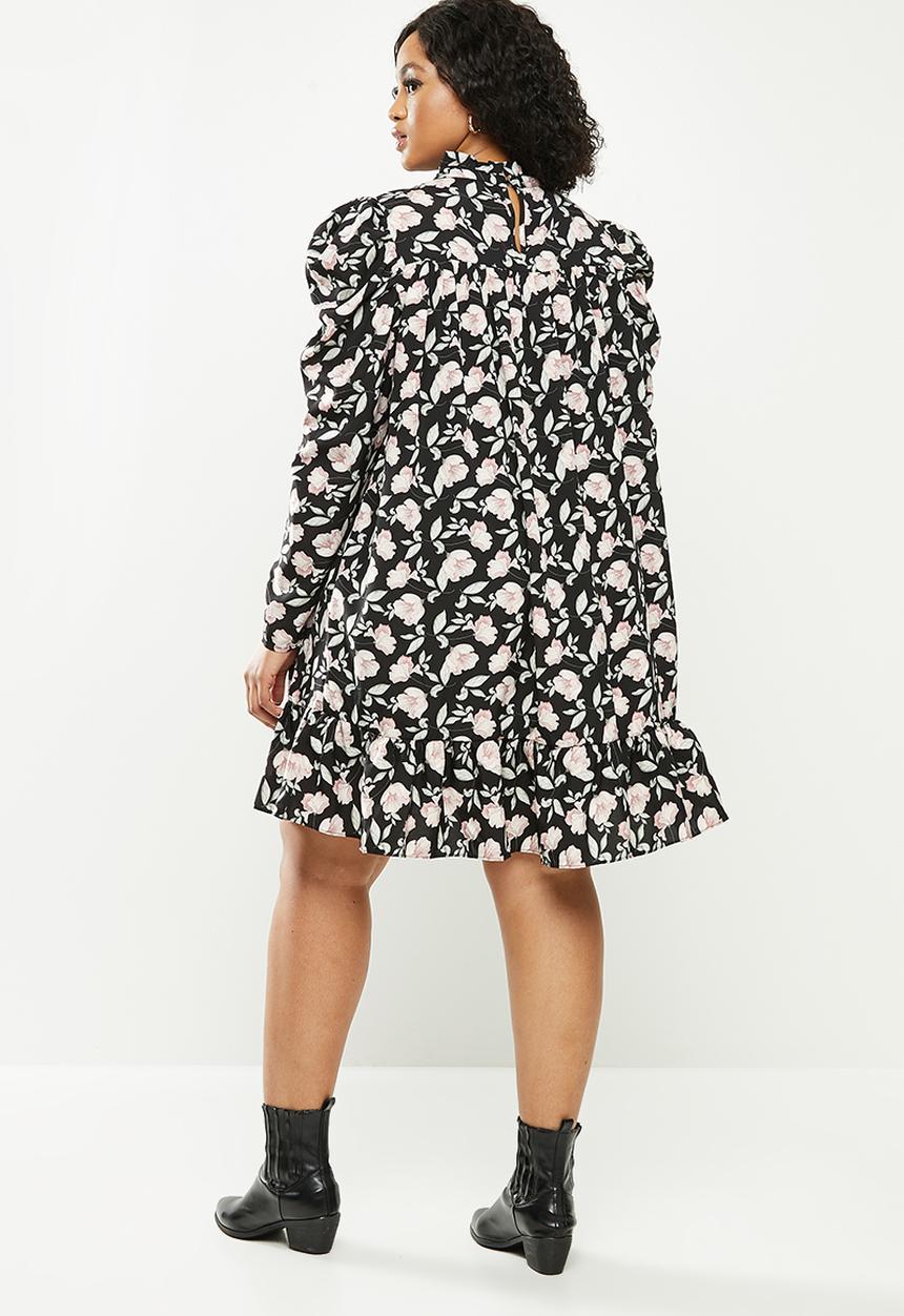 Missguided - Plus high neck smock floral dress - multi 