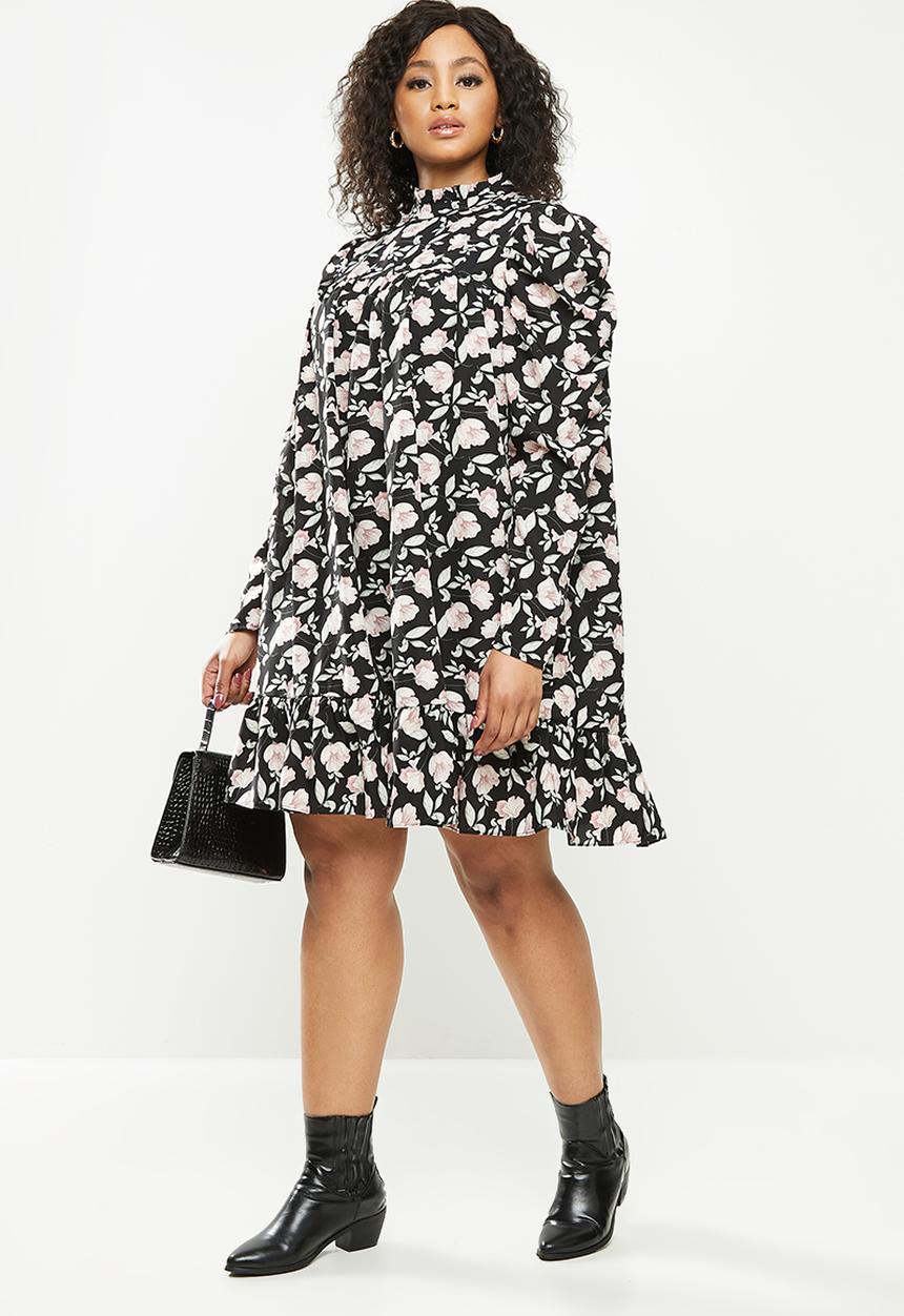 Missguided - Plus high neck smock floral dress - multi 