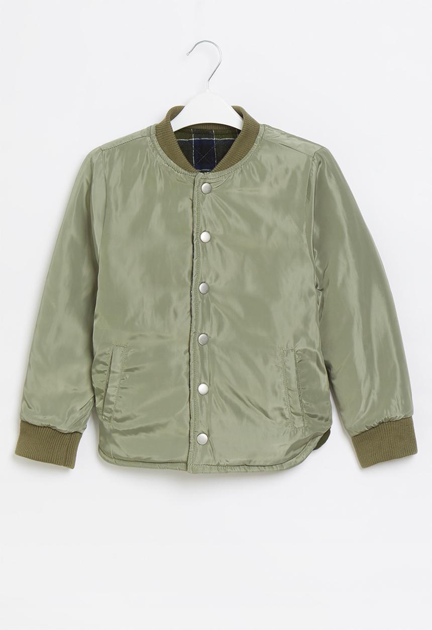Cotton On - Artie reversible bomber - swag green check