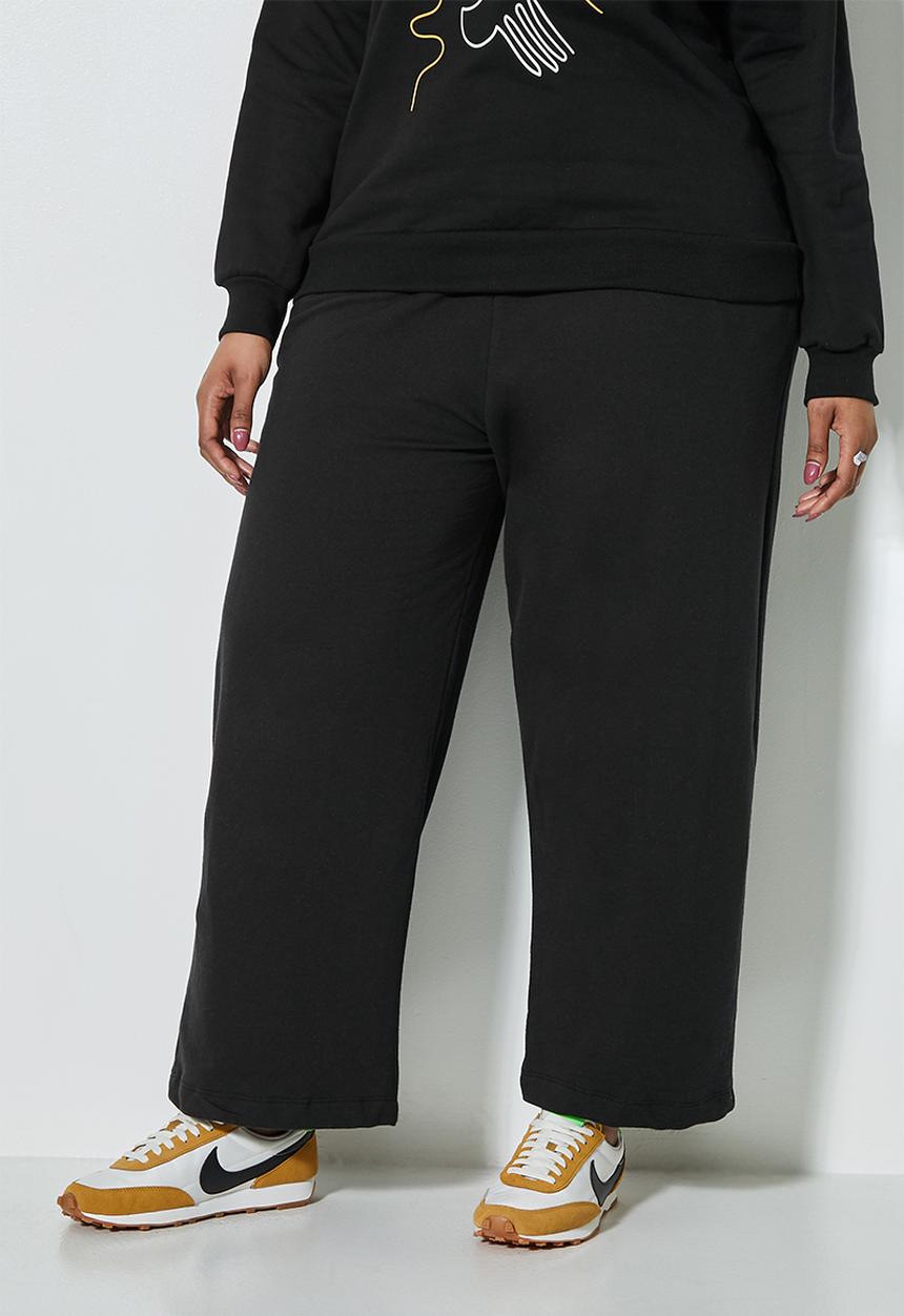 Superbalist - Wide leg track pant - black
