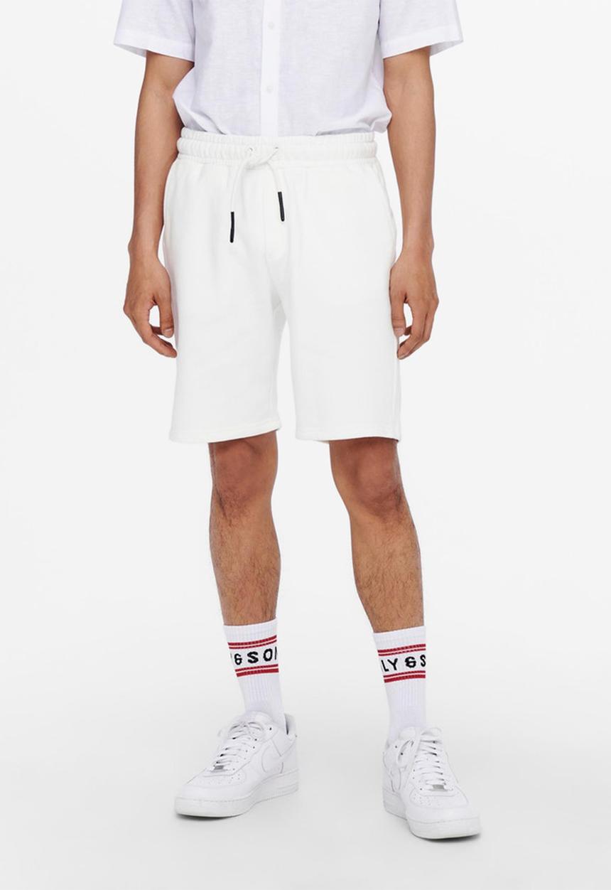 Only & Sons - Onsceres life sweat shorts - white