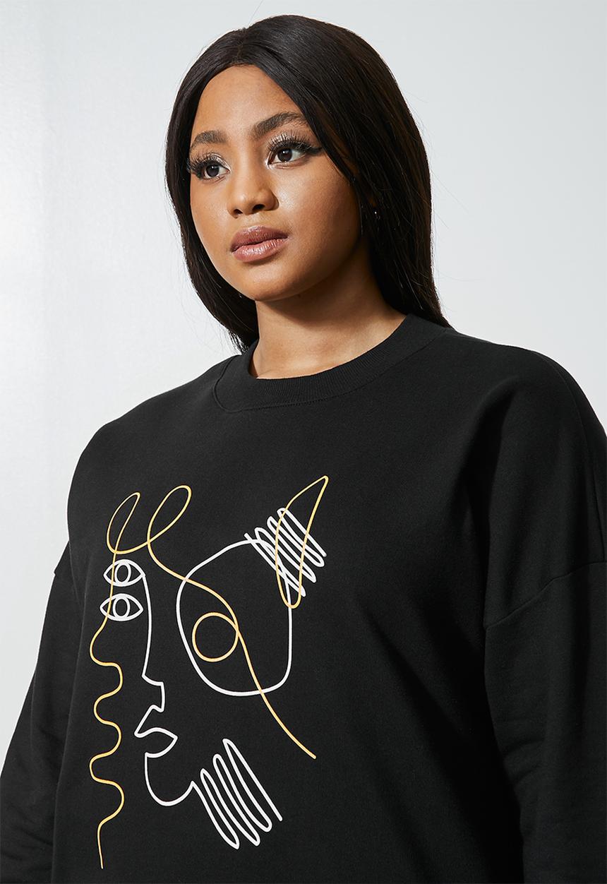 Superbalist - Graphic sweat - black