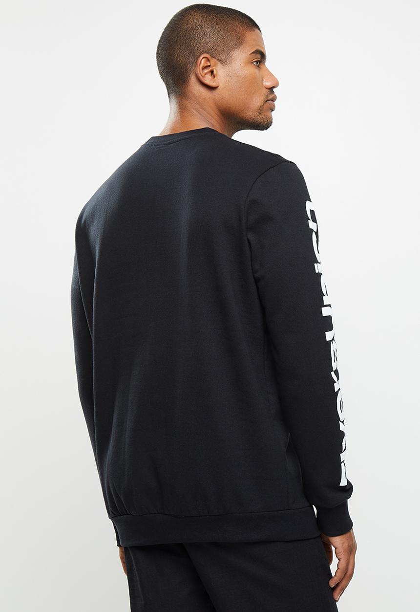 Flyersunion - Brushed fleece crew - black