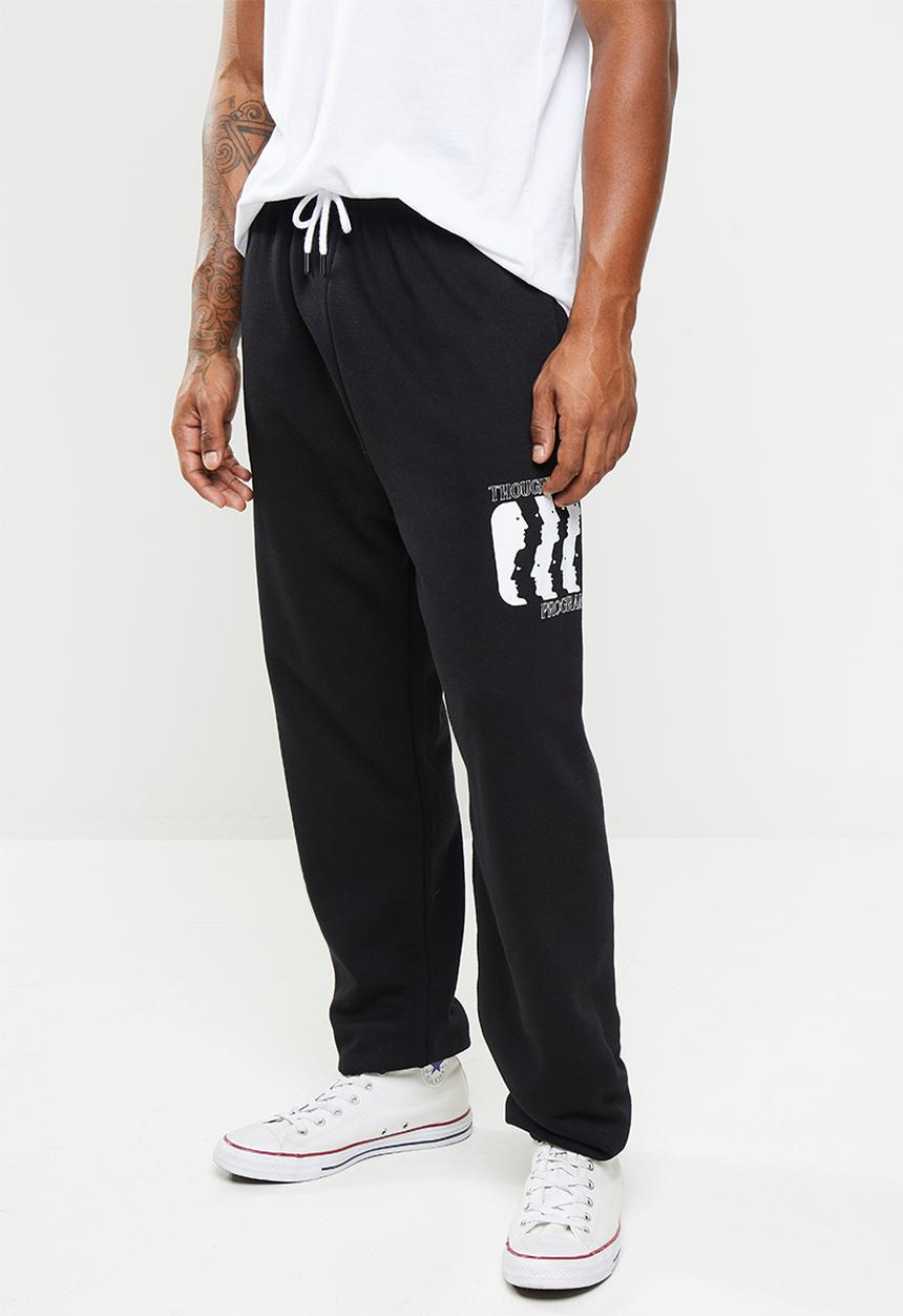 Factorie - Relaxed graphic trackpant - black