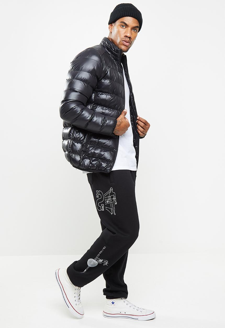 Factorie - Relaxed graphic trackpant - black