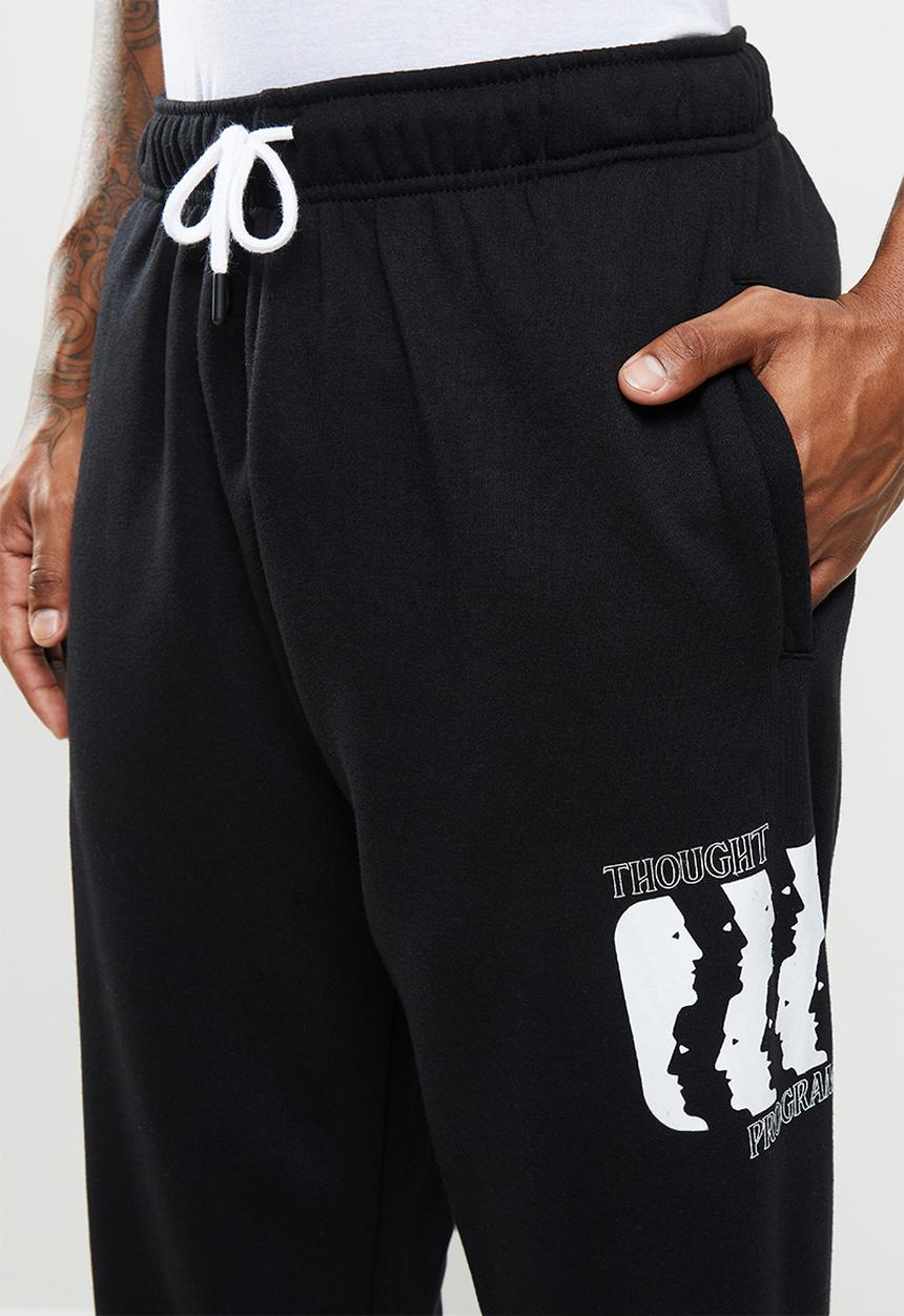 Factorie - Relaxed graphic trackpant - black