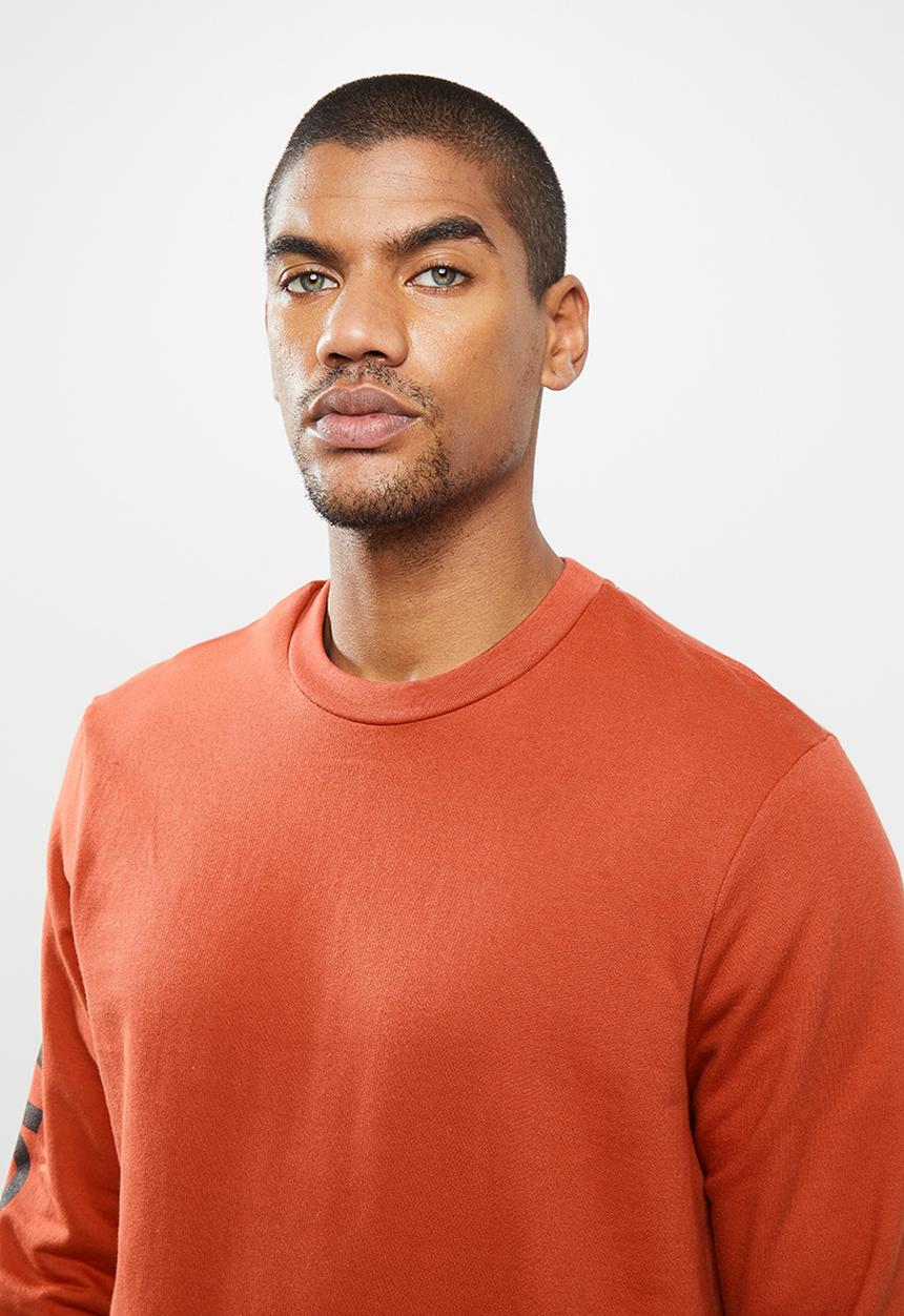 Flyersunion - Brushed fleece crew - burnt orange