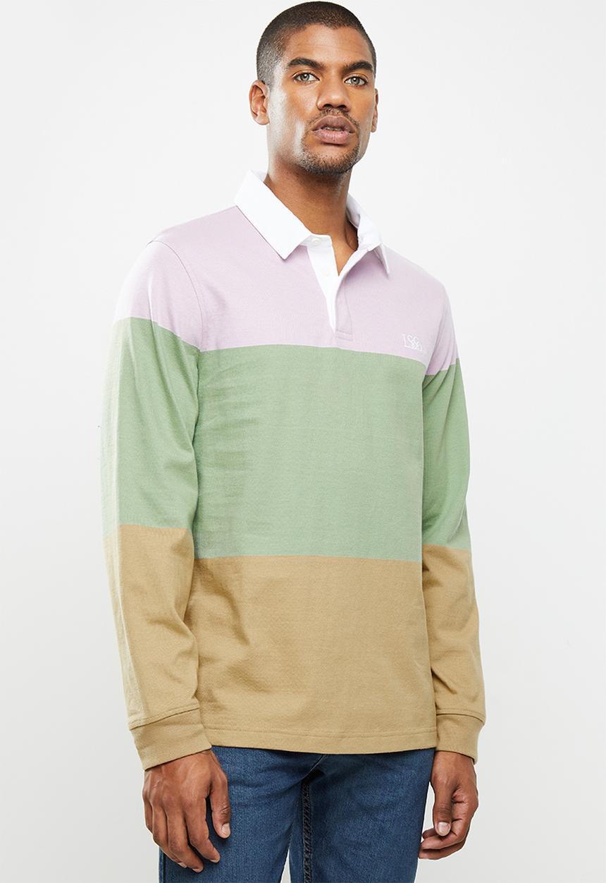 Levi’s® - Long sleeve fashion rugby block stripe lavender f - multi