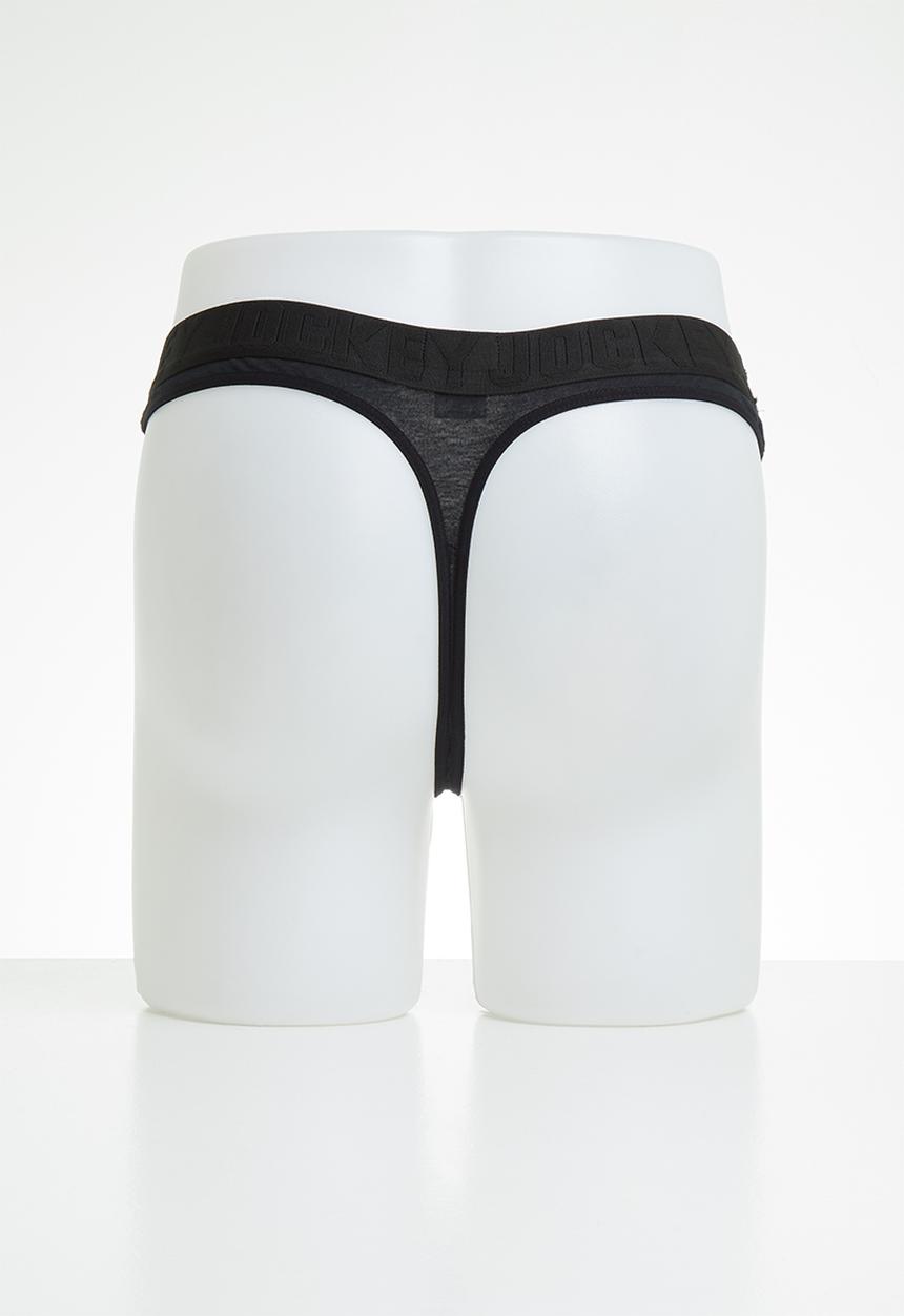 Jockey - Jockey mens g-string plain 2 pack - blue & black