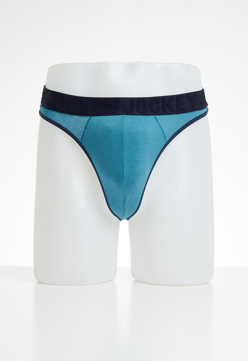 Jockey - Jockey mens g-string plain 2 pack - blue & navy