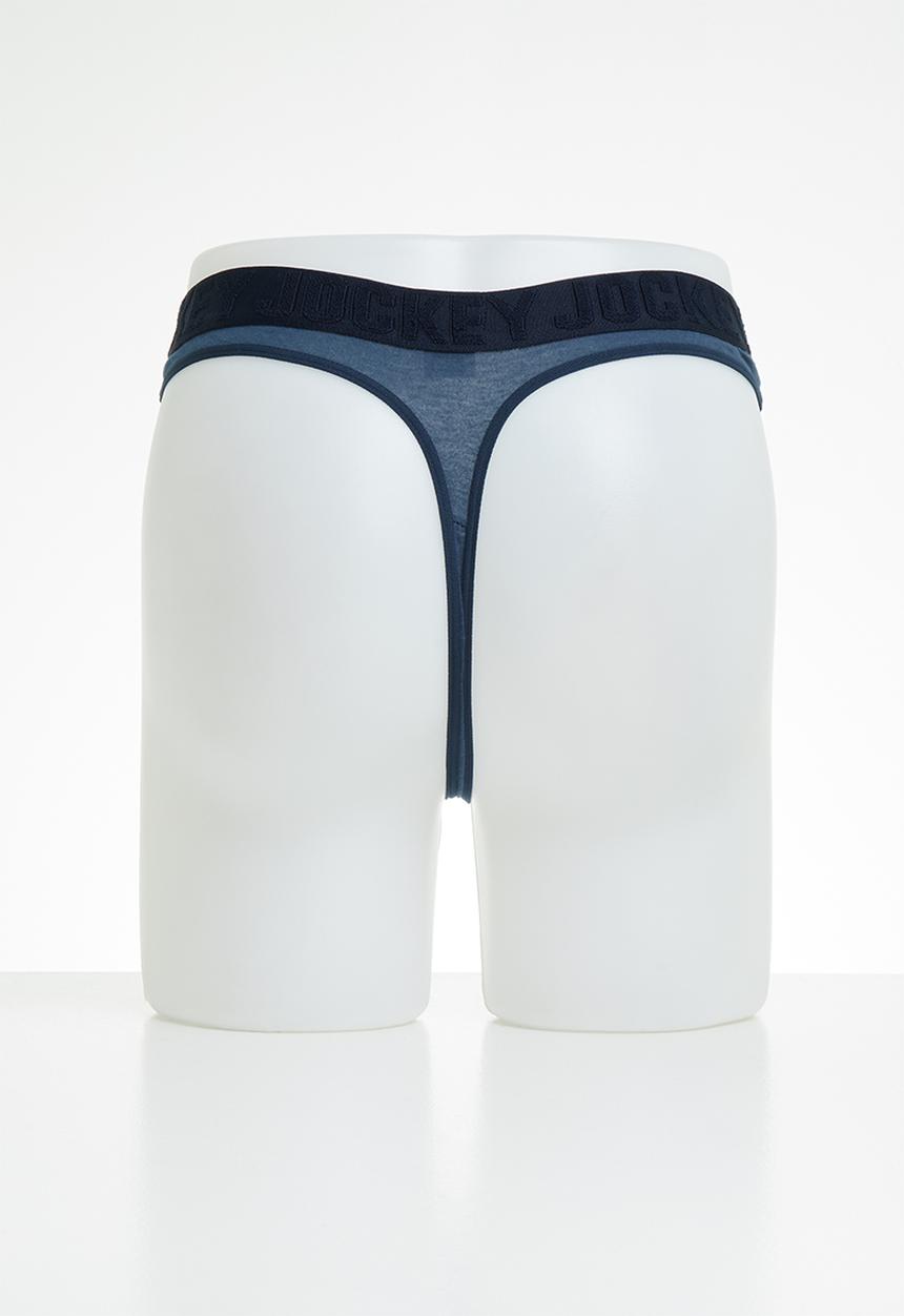 Jockey - Jockey mens g-string plain 2 pack - blue & navy