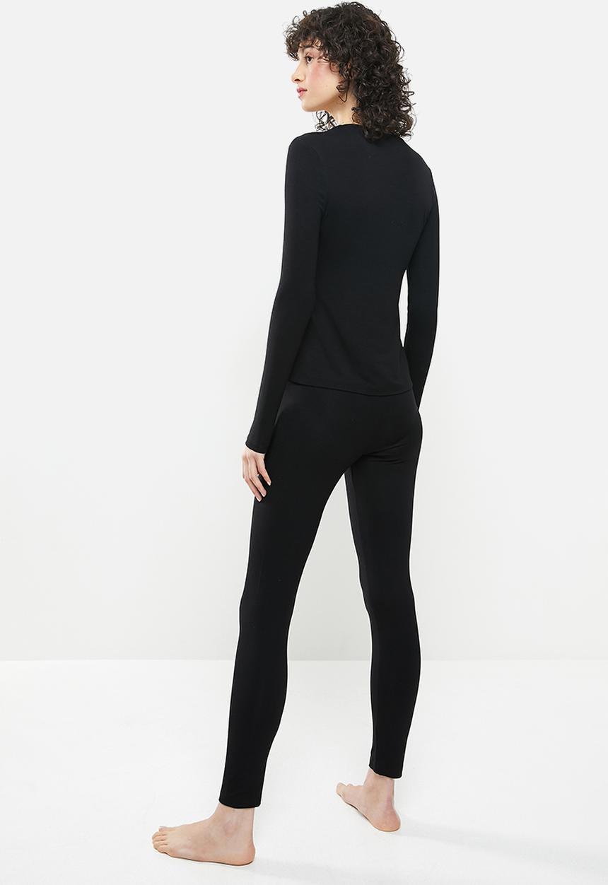 Superbalist - Slim fit sleep set - black