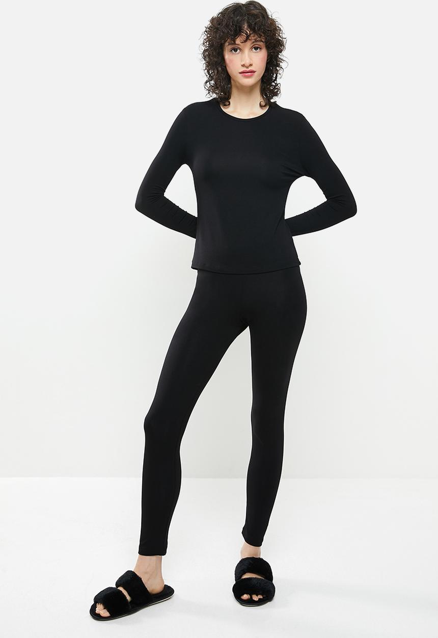 Superbalist - Slim fit sleep set - black