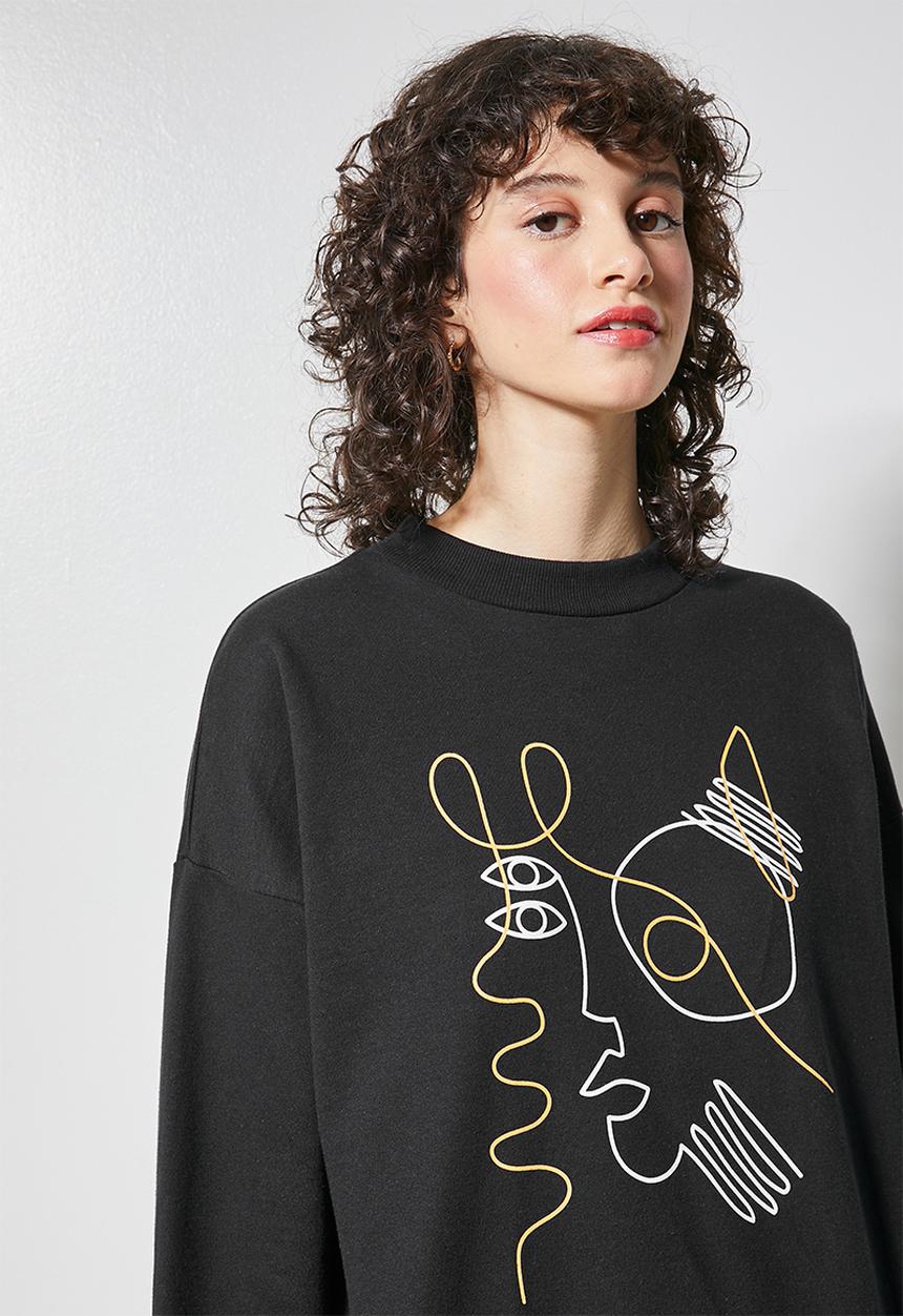 Superbalist - Graphic crew sweat - black