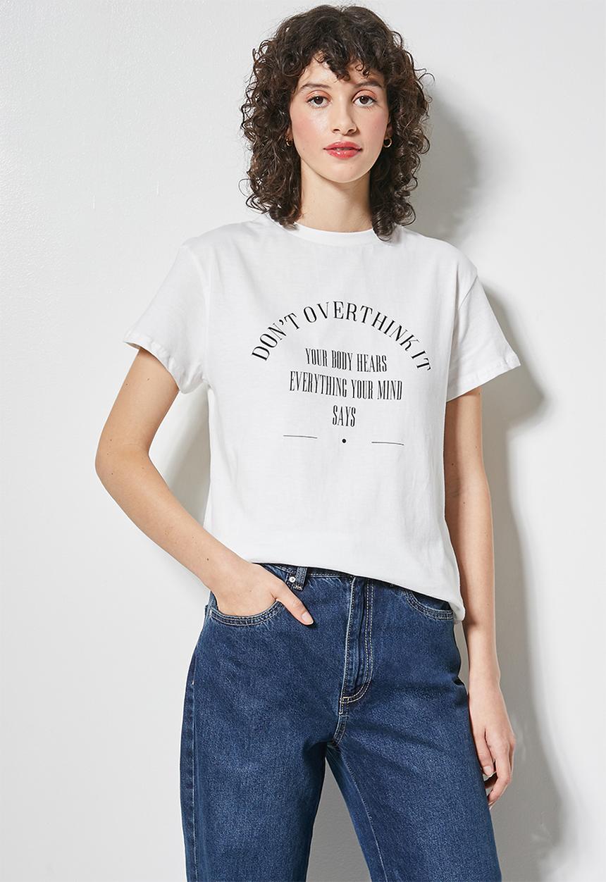 Superbalist - Don't overthink it printed tee - white 