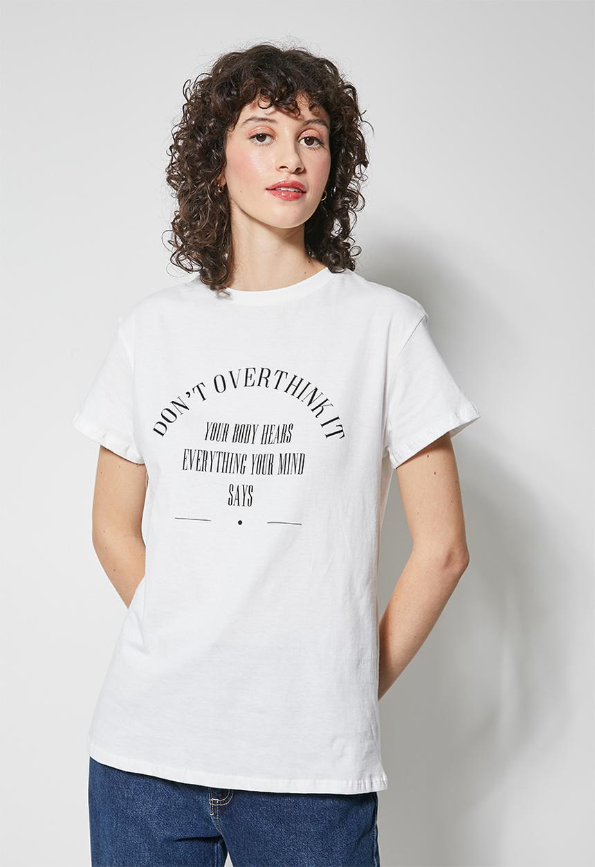 Superbalist - Don't overthink it printed tee - white 