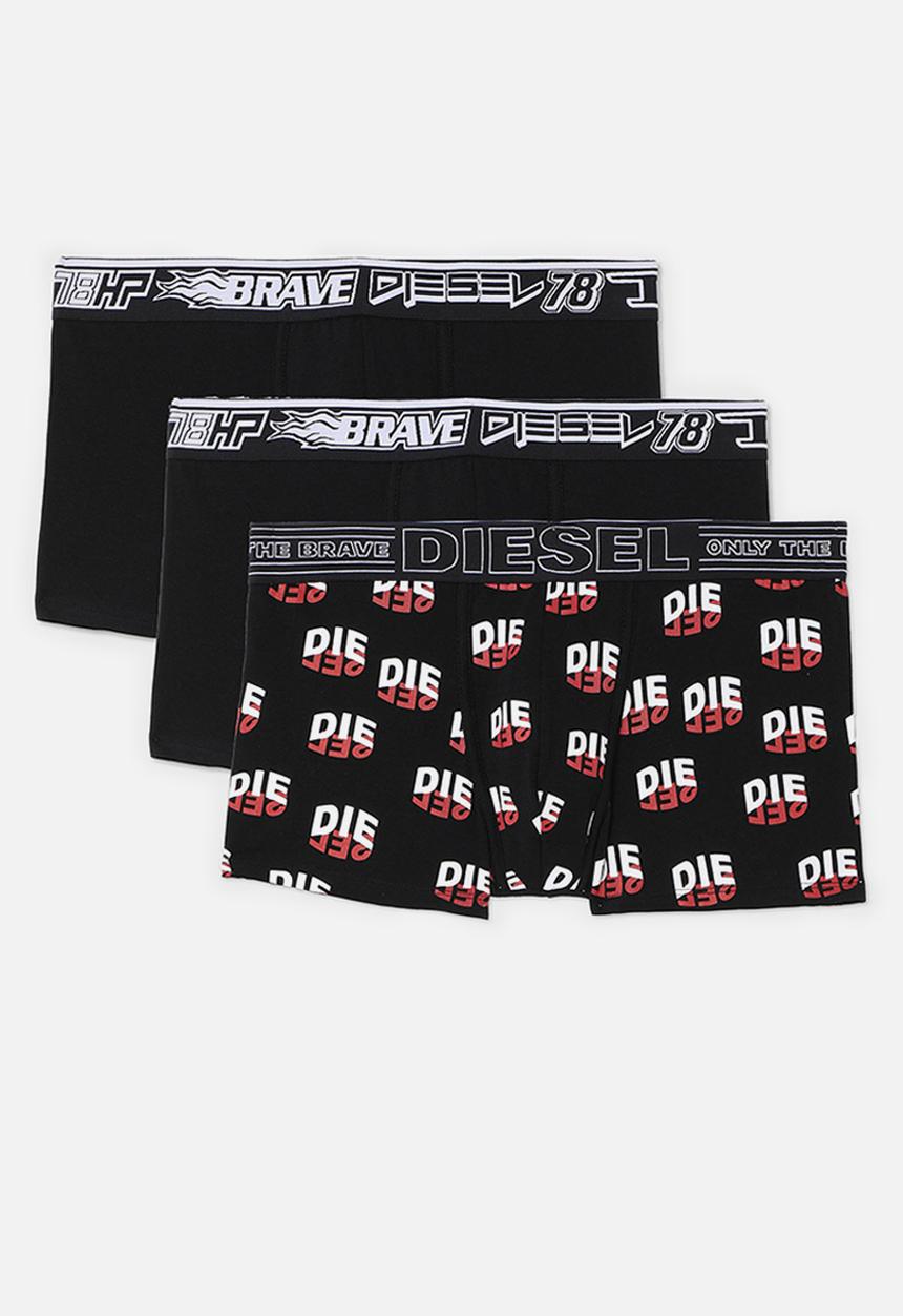 Diesel  - Umbx-damien three pack boxer shorts - black & red 
