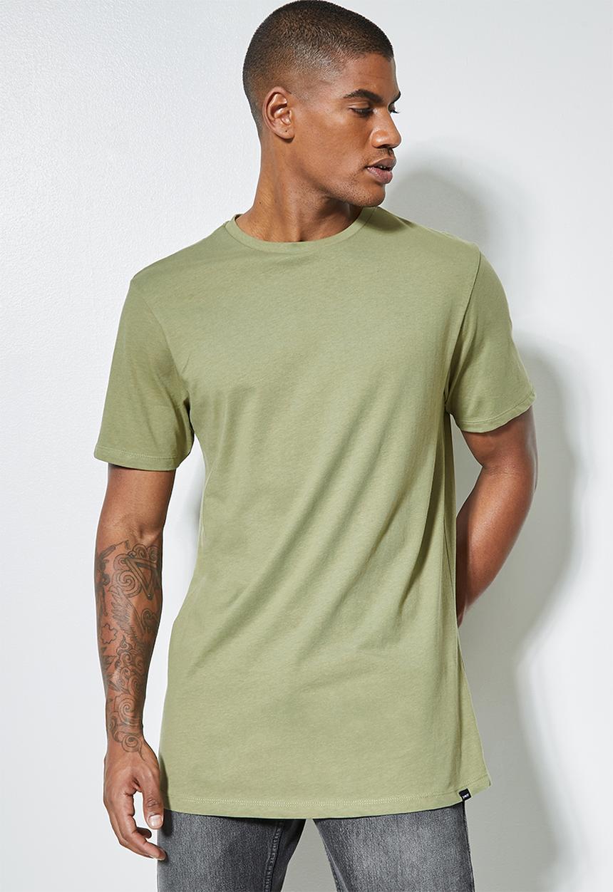 Superbalist - Barney longline curved hem tee - sage green 