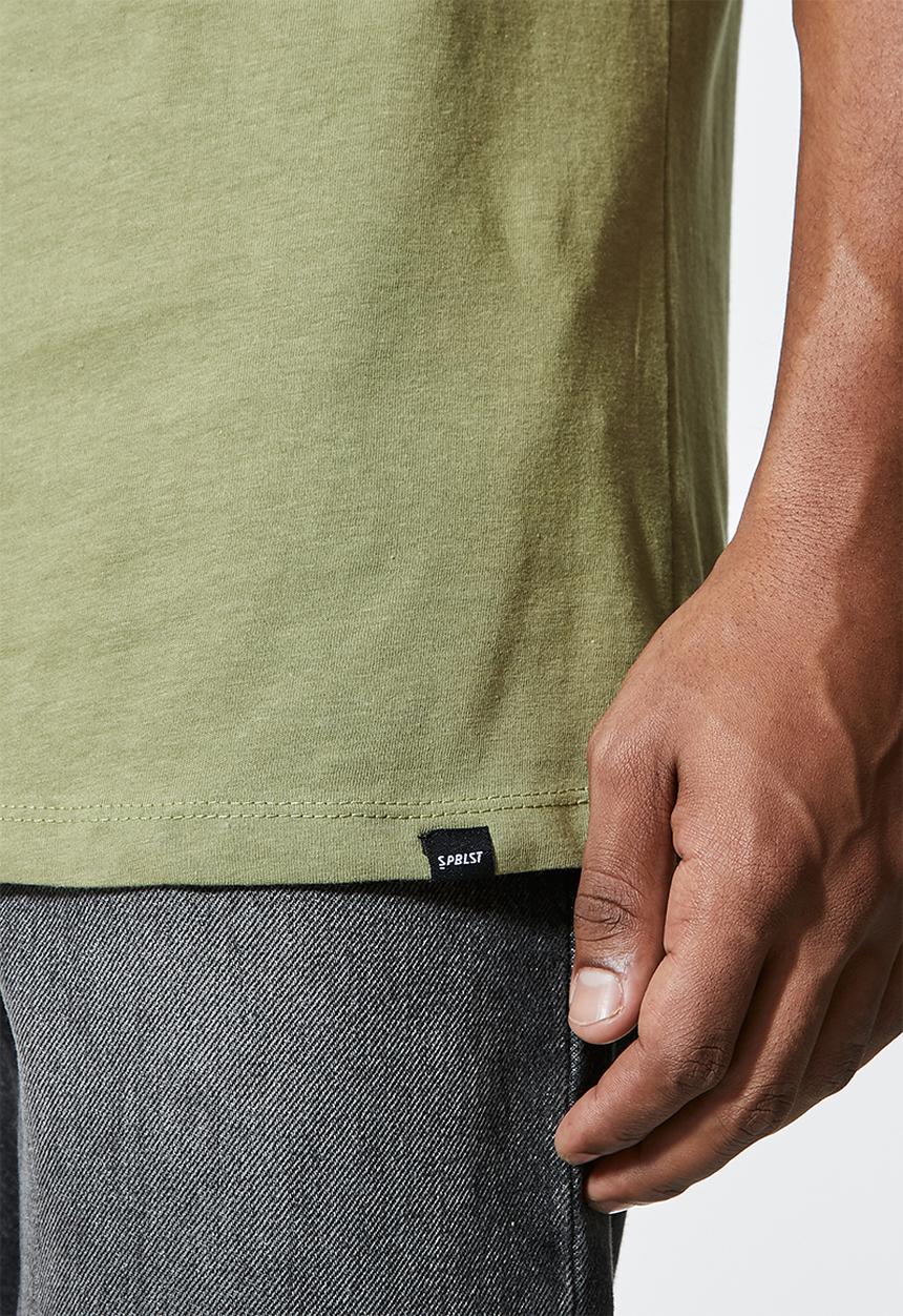 Superbalist - Barney longline curved hem tee - sage green 