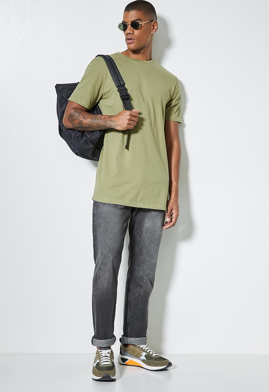 Superbalist - Barney longline curved hem tee - sage green 