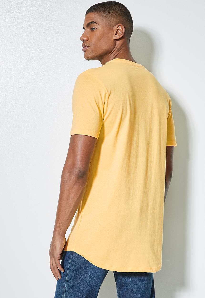 Superbalist - Barney longline curved hem tee - yellow 