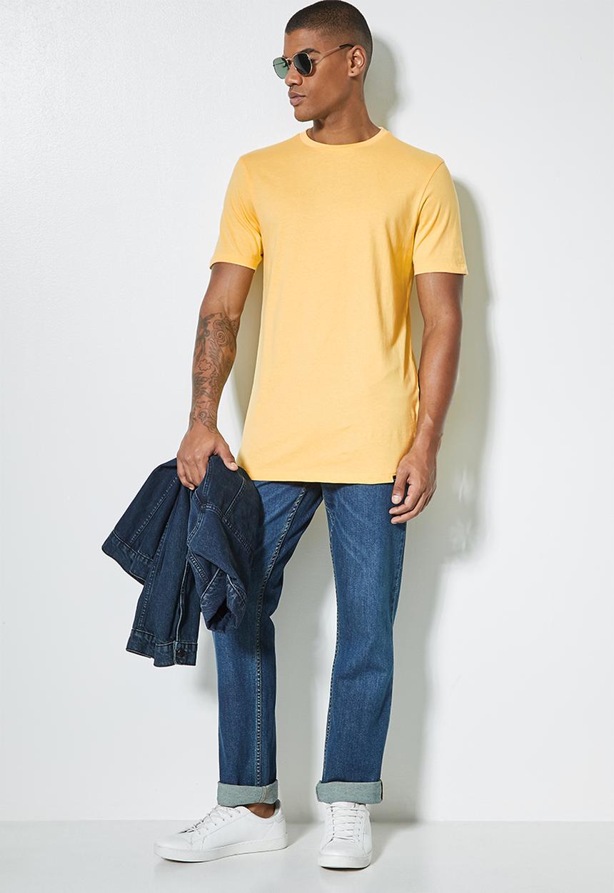 Superbalist - Barney longline curved hem tee - yellow 