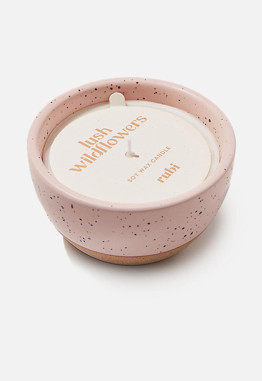Rubi - Stoneware candle - pink