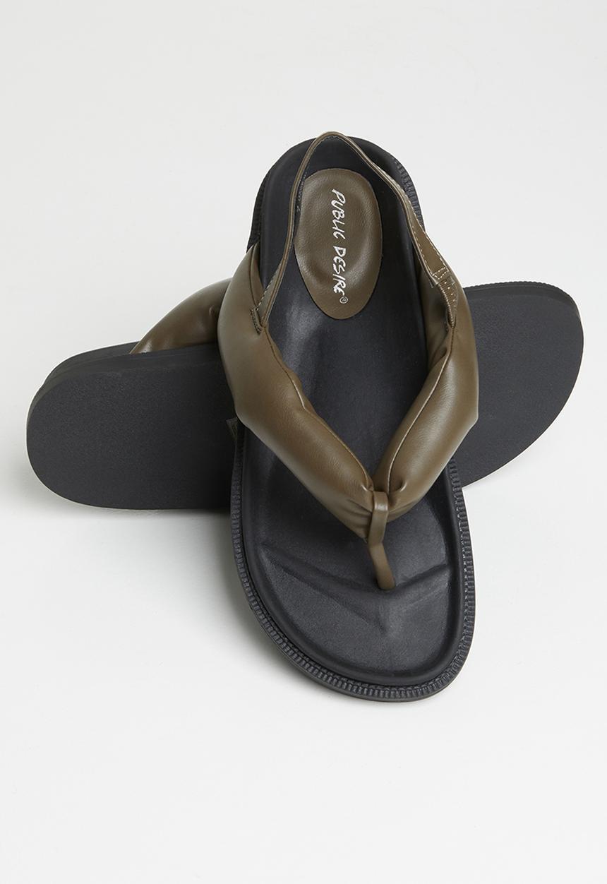 Public Desire - Minorca padded toe slingback sandal - khaki