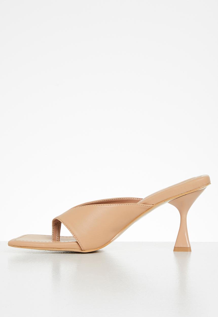 Public Desire - Harlie toe thong mule heel - beige