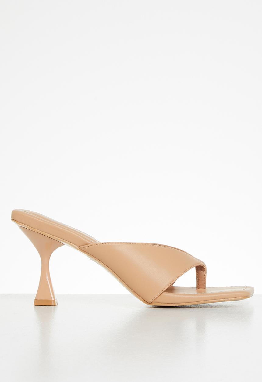 Public Desire - Harlie toe thong mule heel - beige